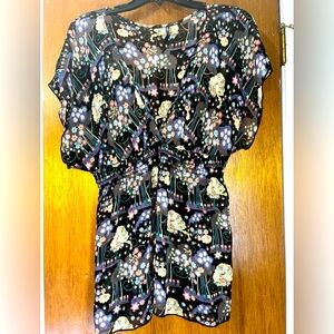 Forever XXI Floral Print Sheer Blouse